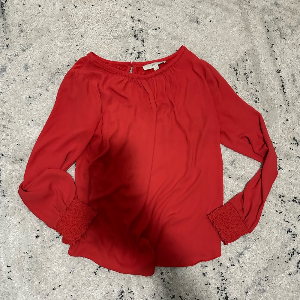 LOFT Vibrant Red Blouse